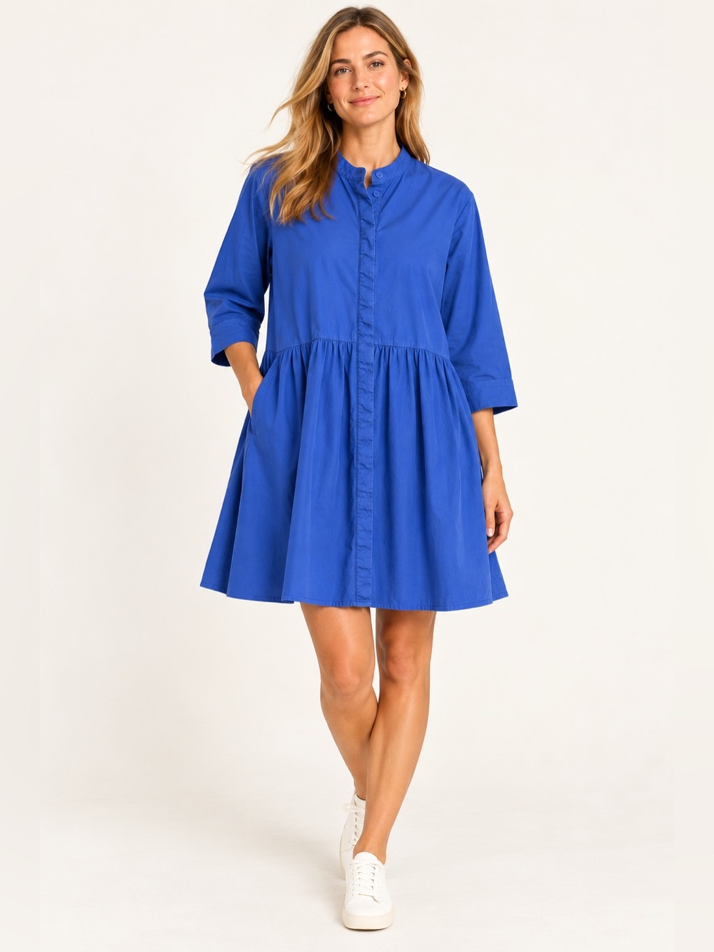 Tuckernuck Royal Shirt Dress Blue Cotton Drop Waist XXL